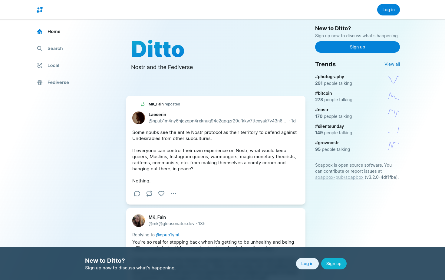 Example Ditto Home Page