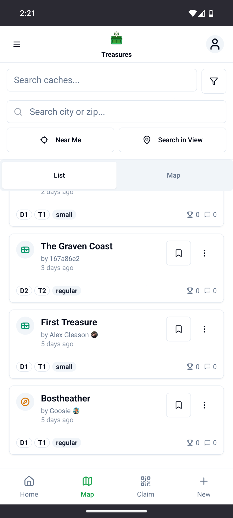 Treasures Explore Screen