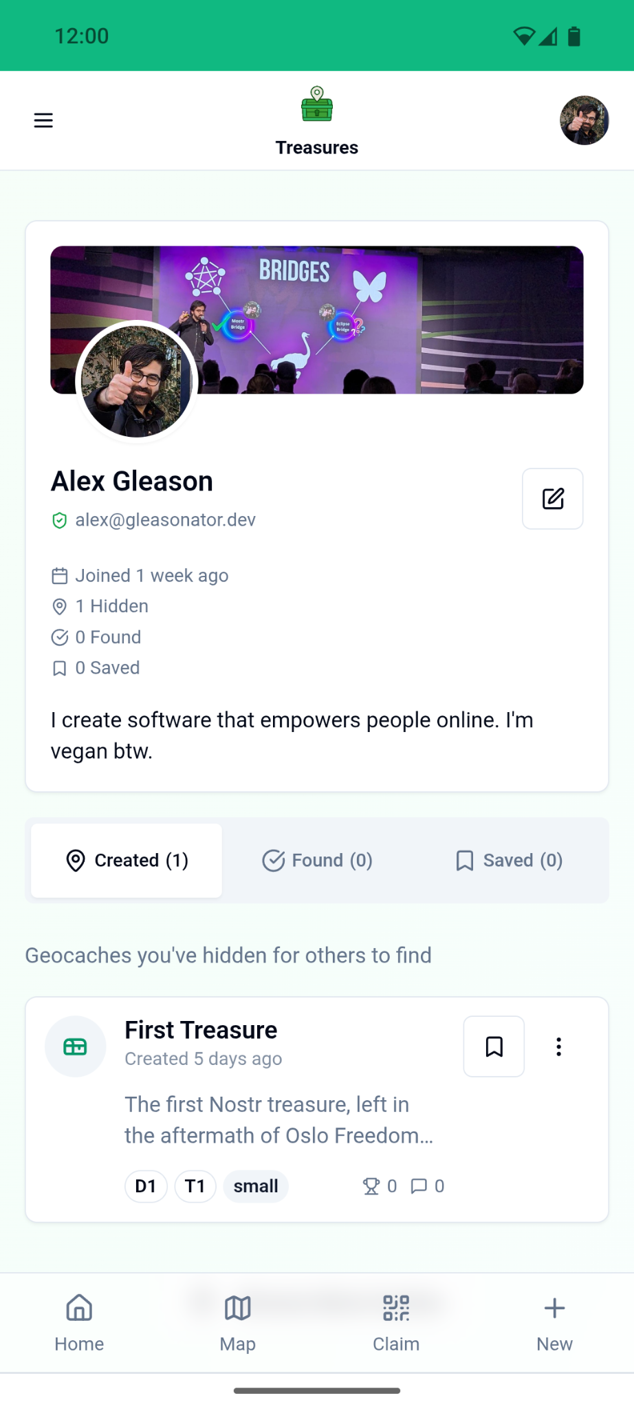 Treasures User Profile