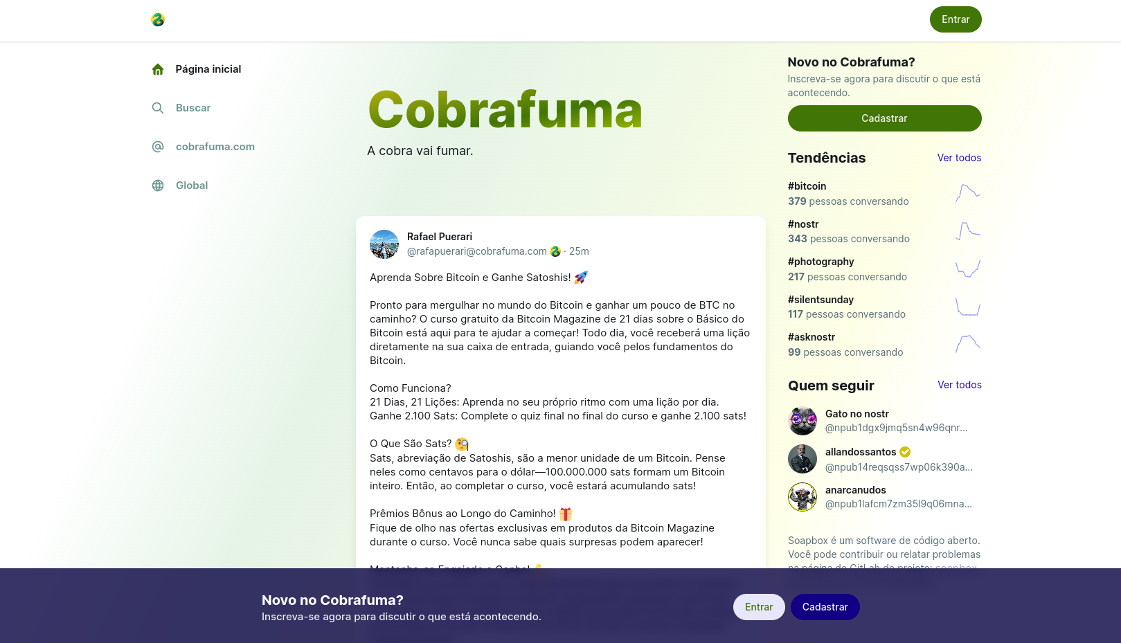 Cobrafuma homepage