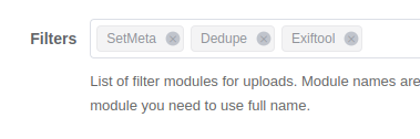 Upload filters screenshot