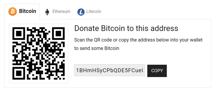 Crypto Donate Box plugin for WordPress