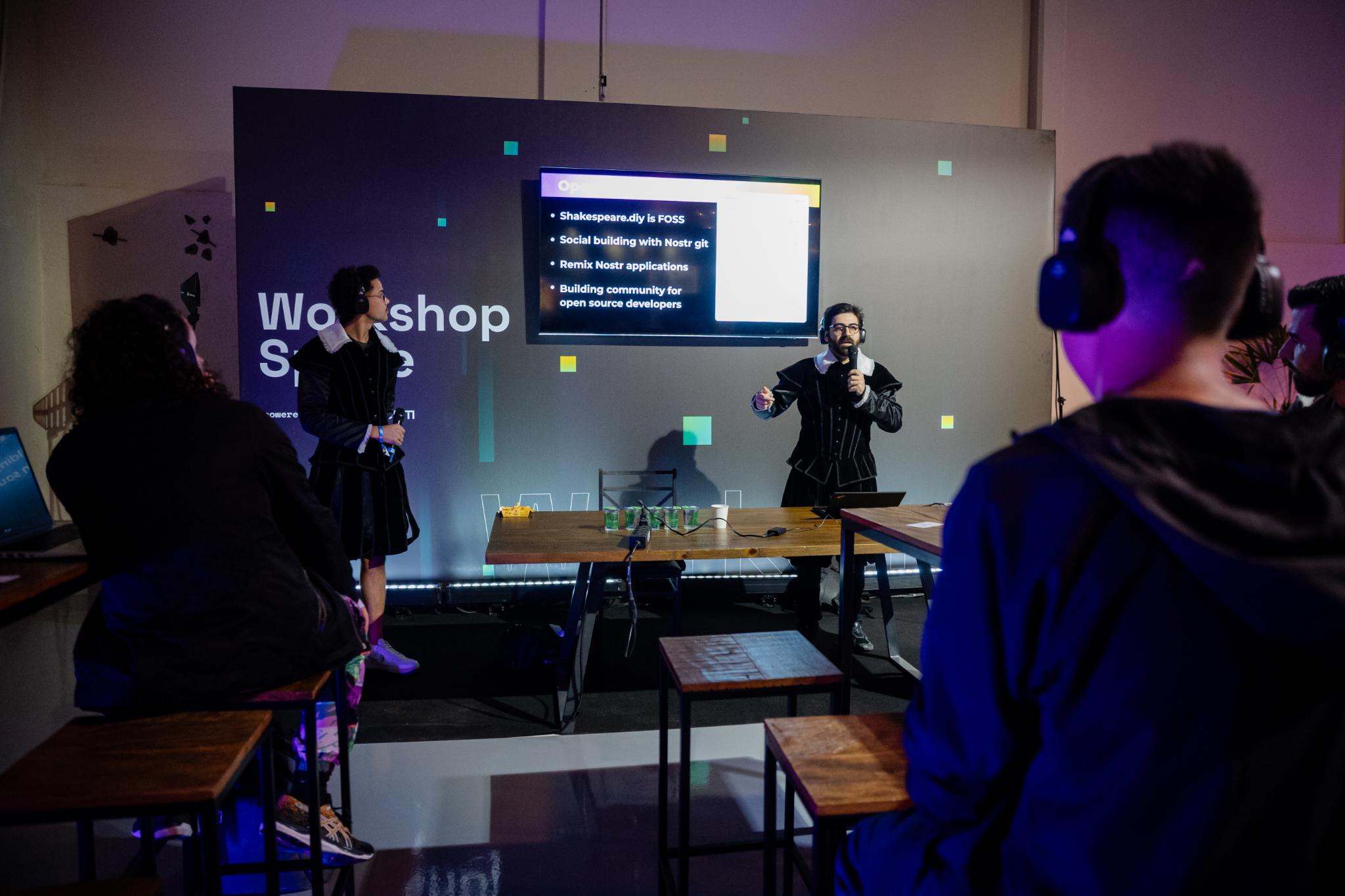 Alex Gleason presenting at SatsConf Brazil, November 2025