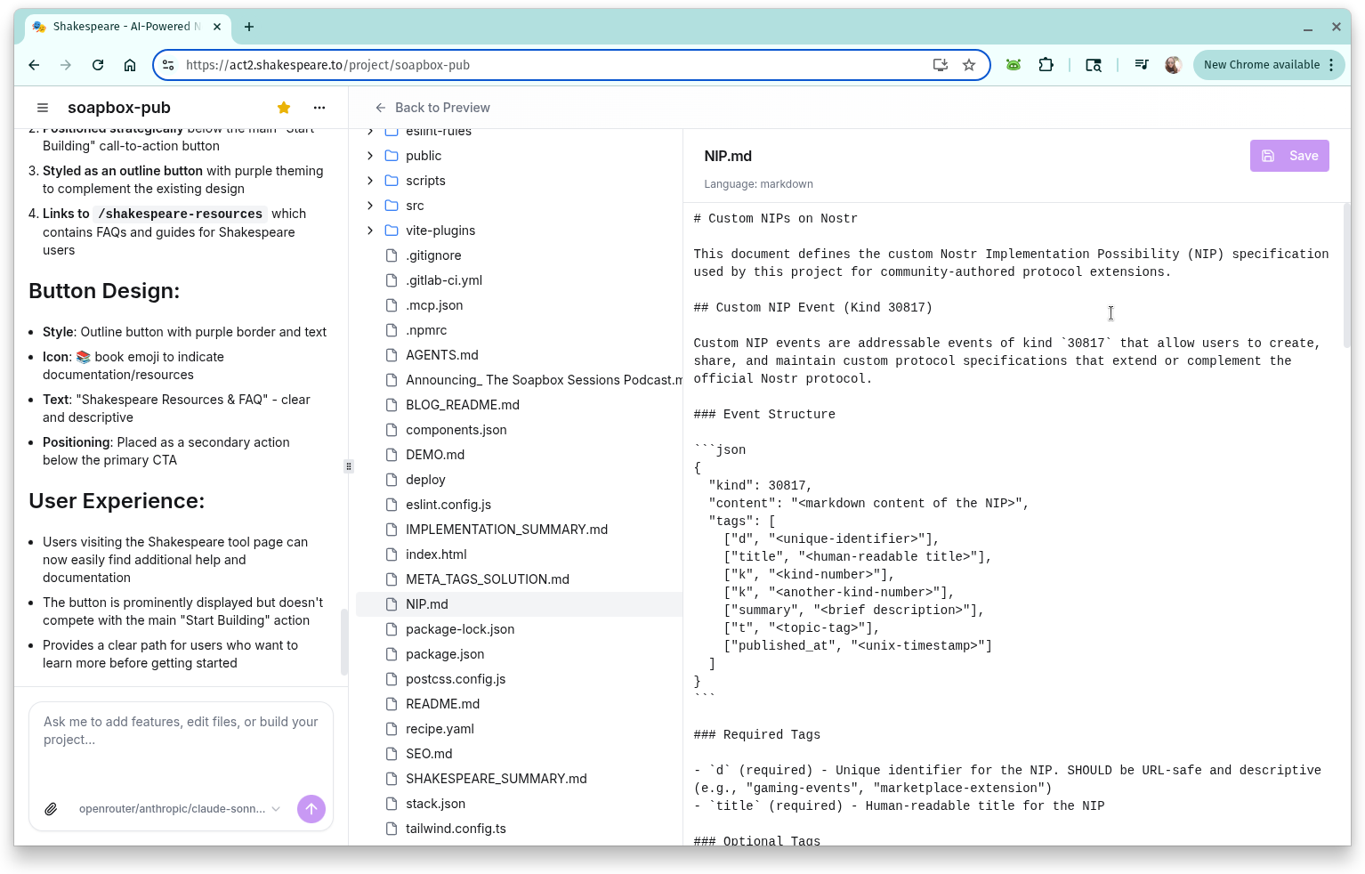 File editor in the browser