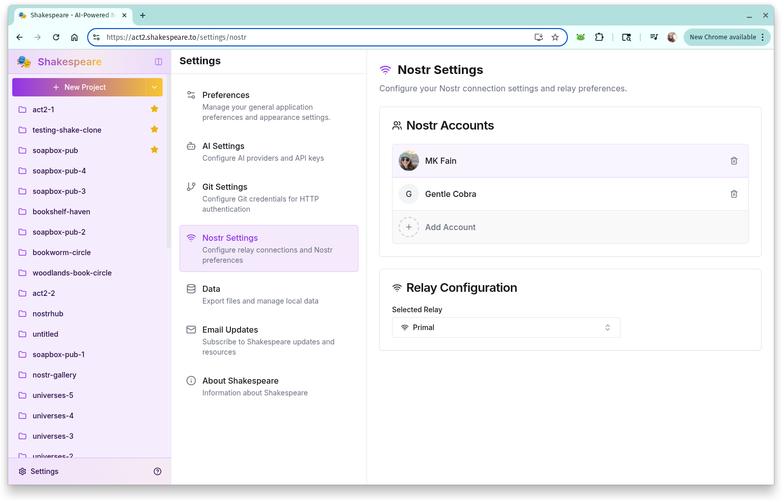 Local file storage interface showing files stored on user's computer